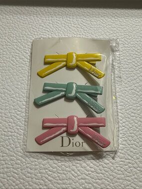 Dior Bow Hair Clip Set - Yellow, Mint, Pink 2026 🤩🌸🩷💛💚
